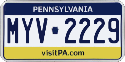 PA license plate MYV2229