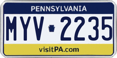 PA license plate MYV2235