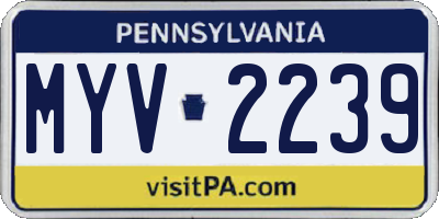PA license plate MYV2239