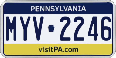 PA license plate MYV2246