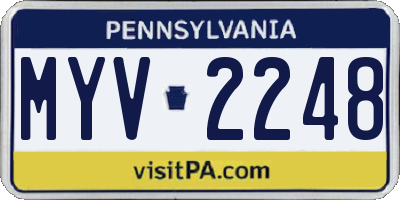 PA license plate MYV2248