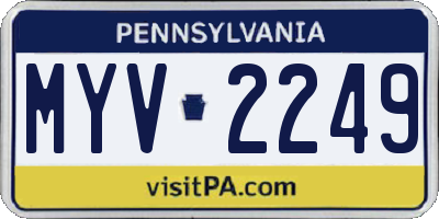 PA license plate MYV2249