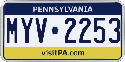 PA license plate MYV2253