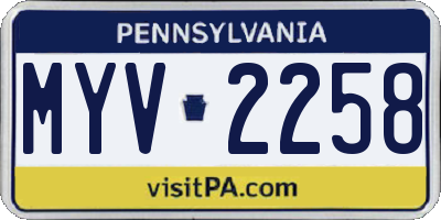 PA license plate MYV2258