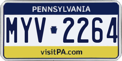 PA license plate MYV2264