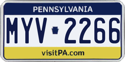 PA license plate MYV2266