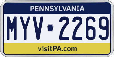 PA license plate MYV2269