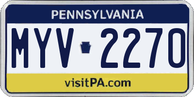 PA license plate MYV2270