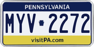 PA license plate MYV2272