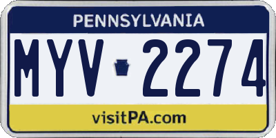 PA license plate MYV2274