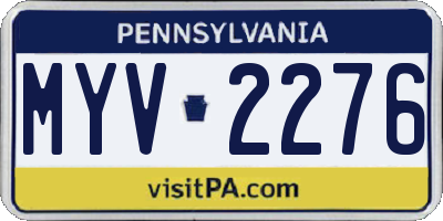 PA license plate MYV2276