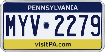 PA license plate MYV2279