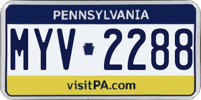 PA license plate MYV2288