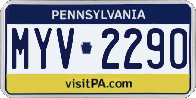 PA license plate MYV2290