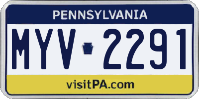 PA license plate MYV2291
