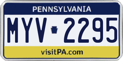 PA license plate MYV2295