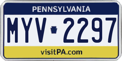 PA license plate MYV2297