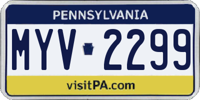 PA license plate MYV2299
