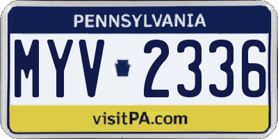 PA license plate MYV2336