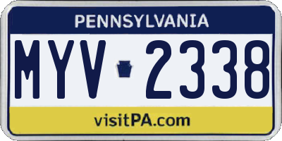 PA license plate MYV2338