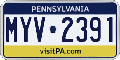 PA license plate MYV2391