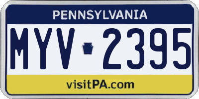 PA license plate MYV2395