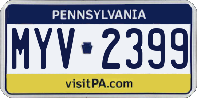 PA license plate MYV2399