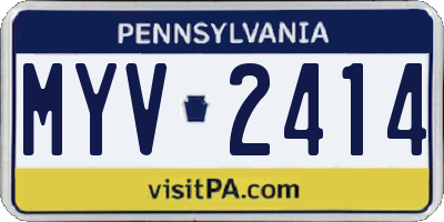 PA license plate MYV2414