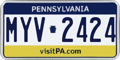 PA license plate MYV2424