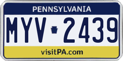 PA license plate MYV2439