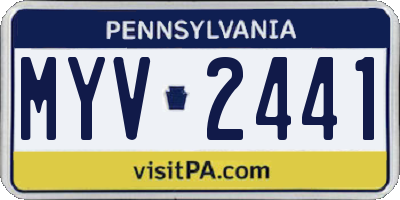 PA license plate MYV2441
