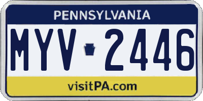 PA license plate MYV2446