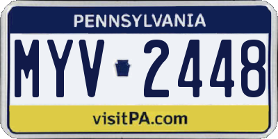 PA license plate MYV2448