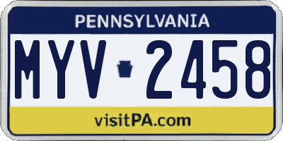 PA license plate MYV2458