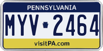 PA license plate MYV2464