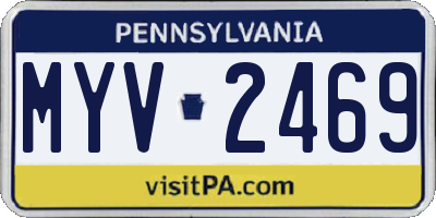 PA license plate MYV2469