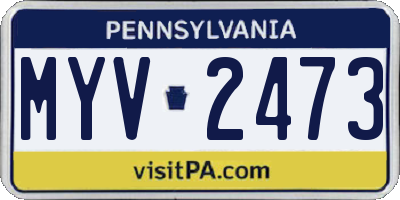 PA license plate MYV2473