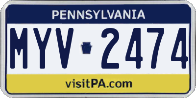PA license plate MYV2474