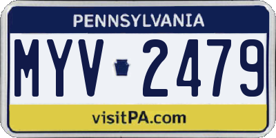 PA license plate MYV2479