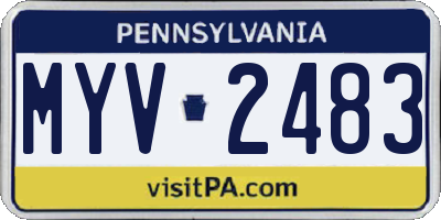 PA license plate MYV2483