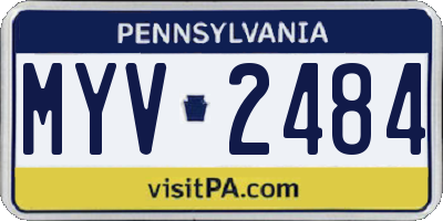 PA license plate MYV2484