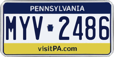 PA license plate MYV2486