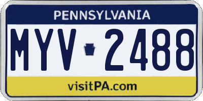 PA license plate MYV2488