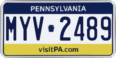 PA license plate MYV2489