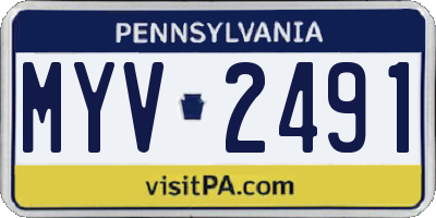 PA license plate MYV2491