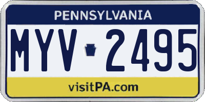PA license plate MYV2495