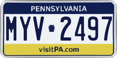 PA license plate MYV2497