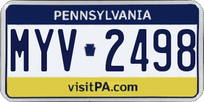 PA license plate MYV2498