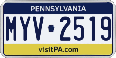 PA license plate MYV2519