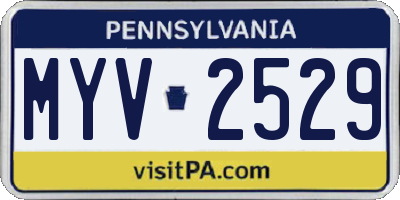 PA license plate MYV2529
